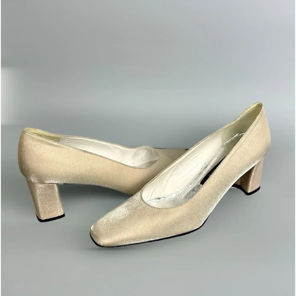 Stuart Weitzman Anna Oyster Sparkle Dress Pumps Heels Womens Sz 8